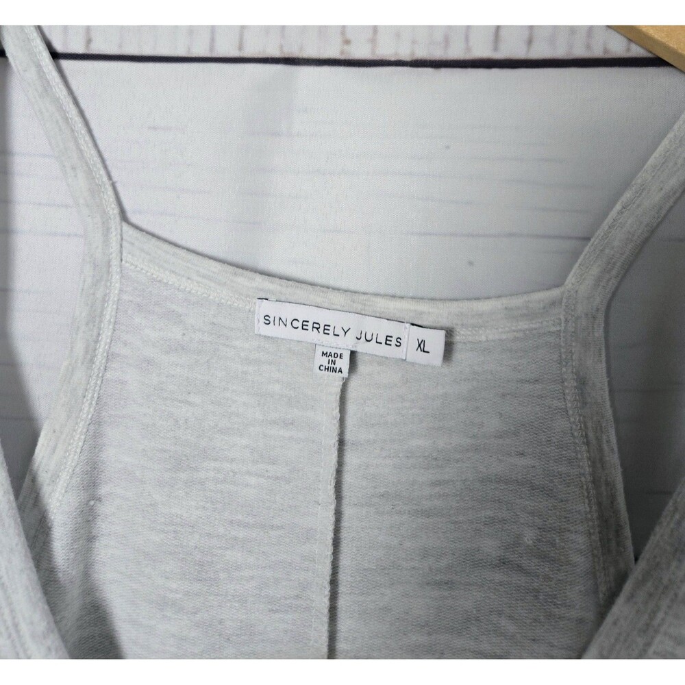 Sincerely Jules Womens Jumpsuit Size XL Heather Gray Romper Oversized Jersey - Picture 4 of 4
